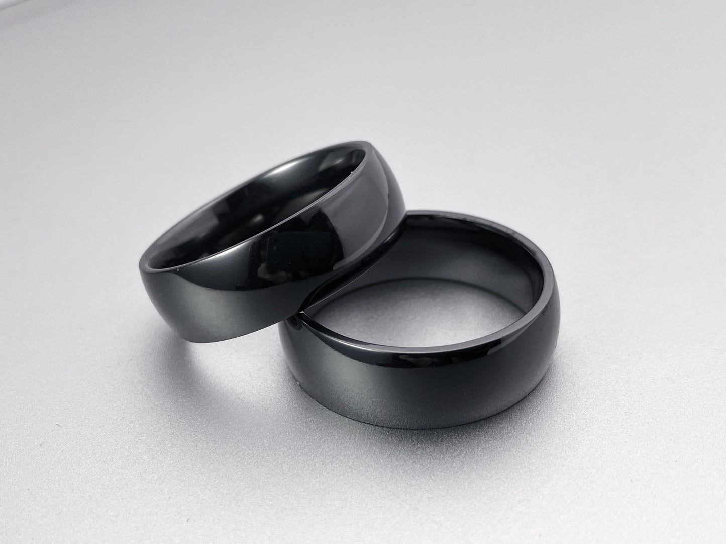 Classic Black Titanium ring, 7~13 size half size are available dome and polish pattern