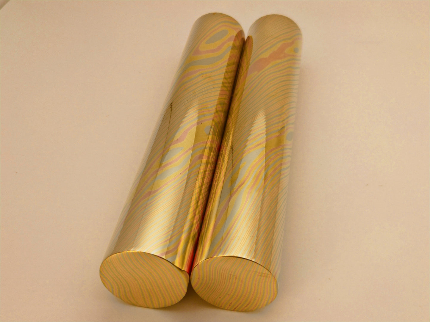18mm diameter and three alloys Mokume Copper Twist Pattern Round Rod