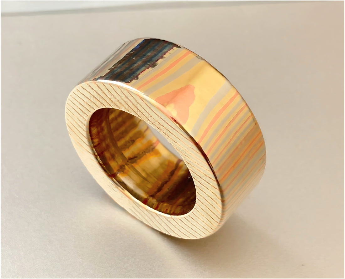 Three-Alloy Mokume Gane Rods - Twisted Pattern Bar Stock