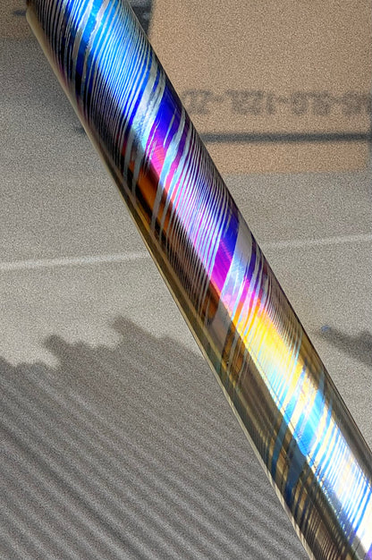 Single-Layer Zr/Ti Damascus Rod (1Ti + 1Zr layer, Slender Pattern), 26mm Diameter, ZircuTi for Rings and Jewelry