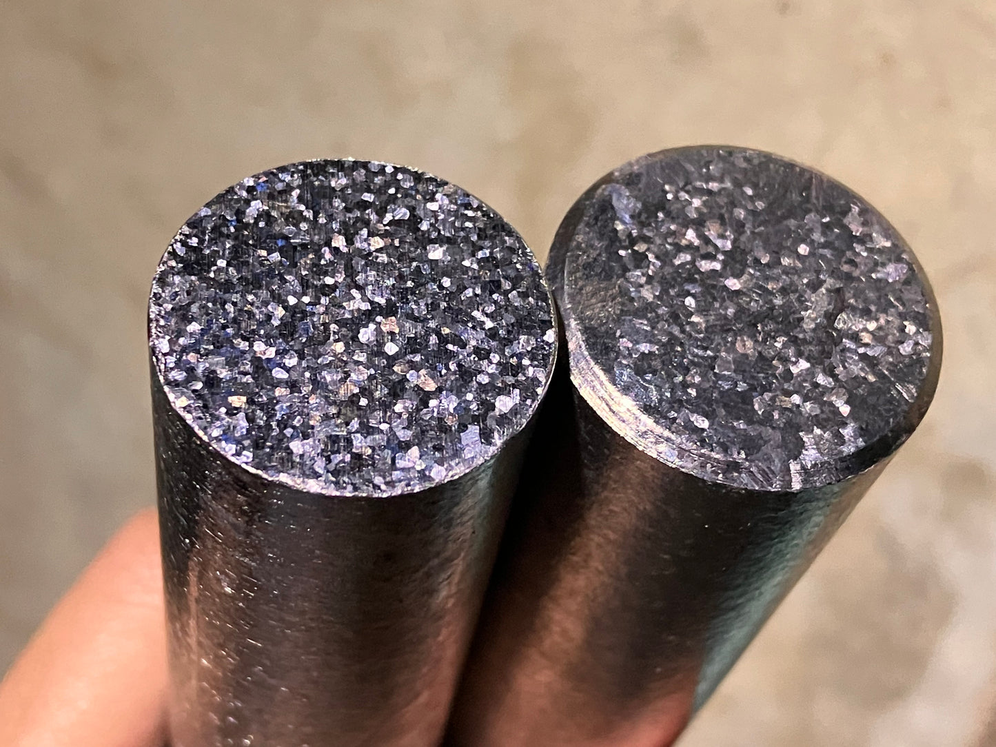 Crystalized Titanium Rod – Small Crystal Pattern, Grade 2, 12/16/28/30mm diameter