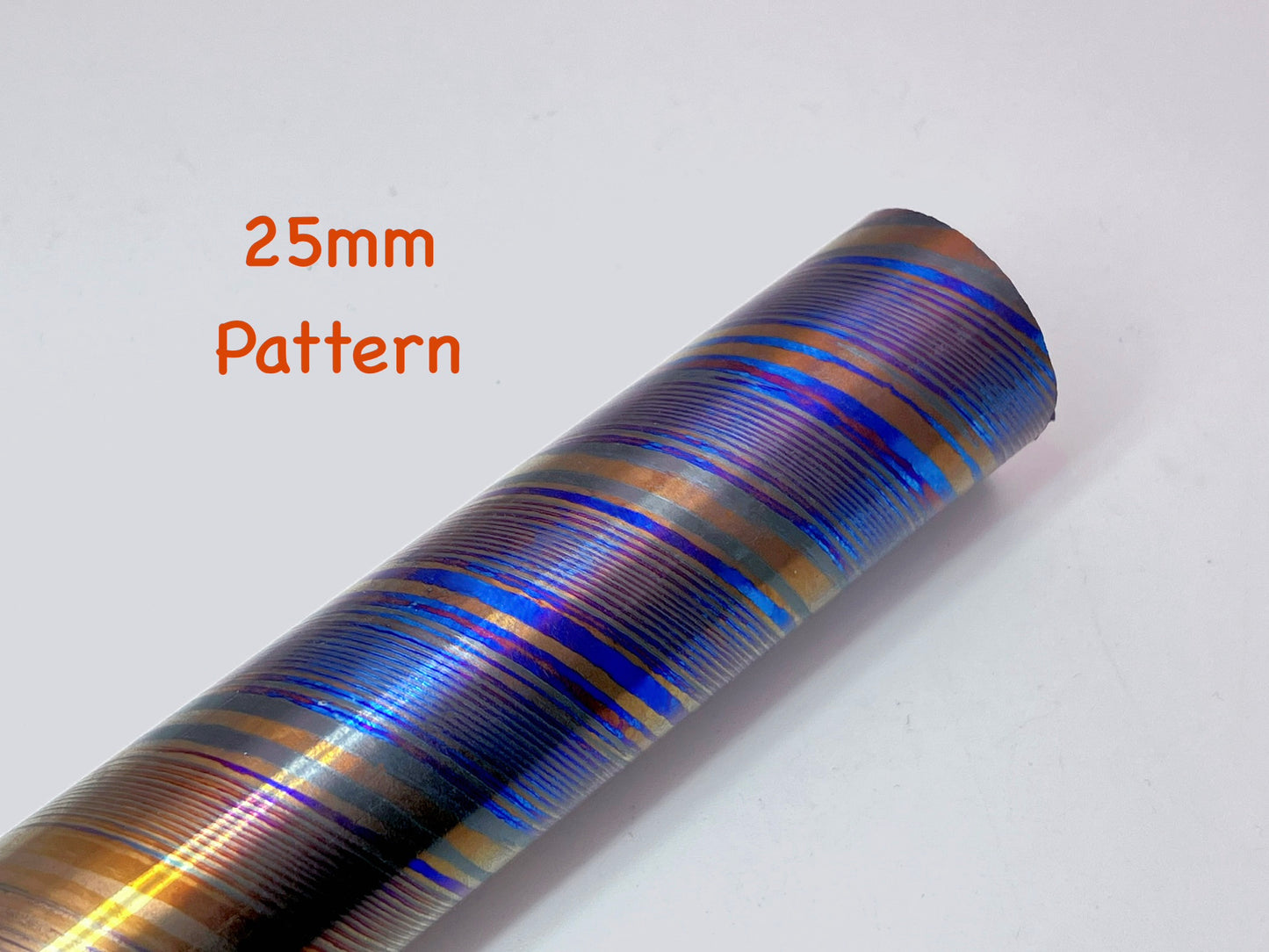 Standard Zr/Ti  Damascus Rod (1 Zr + 2-3 Titanium Alloys), 25mm & 28mm Diameter, Mokume ZircuTi for Rings, Jewelry and Metal Projects