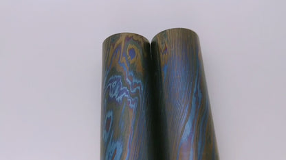 Standard Zr/Ti  Damascus Rod (1 Zr + 2-3 Titanium Alloys), 25mm & 28mm Diameter, Mokume ZircuTi for Rings, Jewelry and Metal Projects